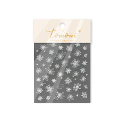 Flying Snowflakes Cold Winter Geometric Hexagon Star Romantic Adhesive Nail Art Stickers Embossment Rhinestone Manicure Decals (ONLINE ORDER ONLY)