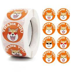 100-500pcs Round Cartoon Animals Thank You Stickers Cute Cats Teachers Reward Handmade Sealing Stickers Stickers (Online Order Only)