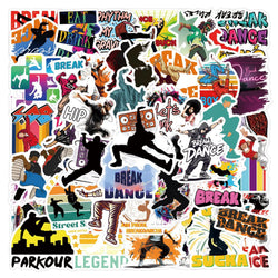 Breakdancer Sport Sticker Decals for Suitcase, Skateboard, Laptop, Phone, Luggage, Guitar, Bike - 10/30/50PCS (Online Order Only)