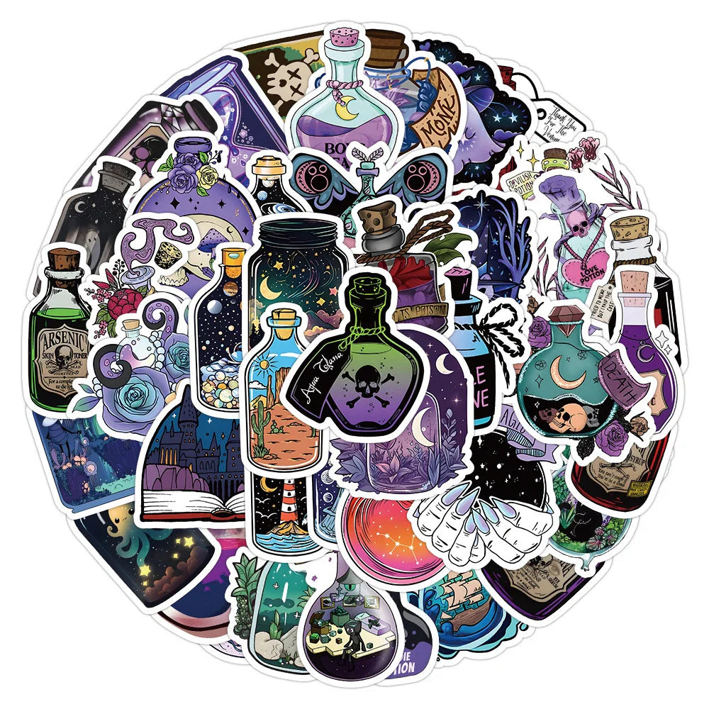 10/30/50pcs Cool Gothic Horror Magic Graffiti Stickers Decals Kids Toys Guitar Laptop Fridge Phone Cartoon Waterproof Sticker (Online Order Only)