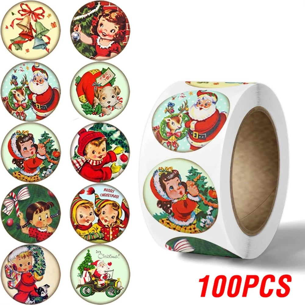 100-500pcs Merry Christmas Thank You Stickers Seal Labels For Envelope Cards Gift Package Scrapbooking Decor Stickers (ONLINE ORDER ONLY)