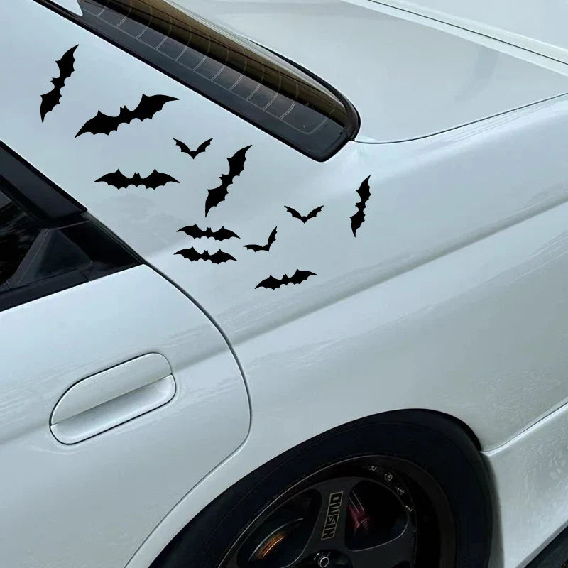18pcs PVC Bat  Sticker Scary Decor Props For Bar Room,car truck laptop. Perfect For Halloween (ONLINE ORDER ONLY)