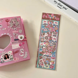 Korean ins Cute Punk Rock Bunny Stickers Hand Account Idol Card DIY Material Decorative Sticker Personalized Kawaii Stationery (Online Order Only)