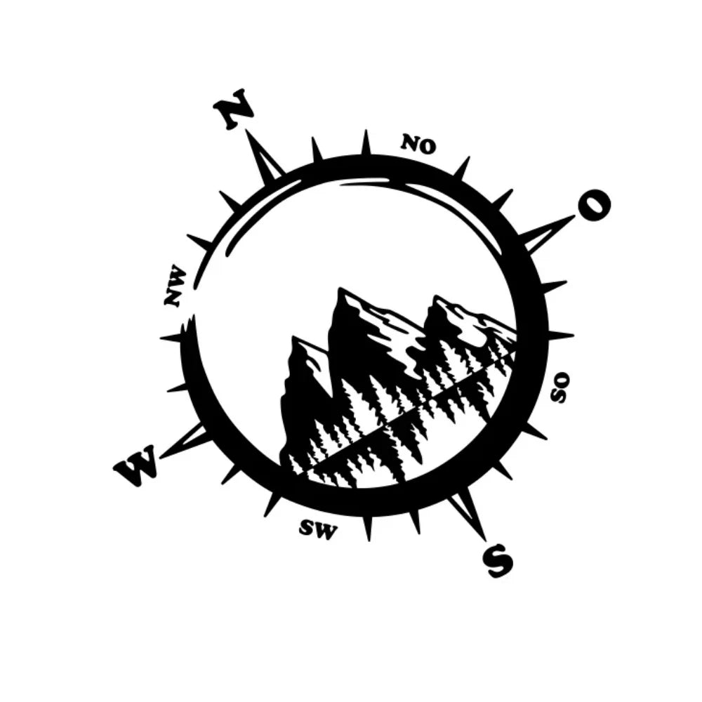Van Body Side Stickers Camper Car Graphics Mountain Compass Decor Decals Motorhome Car Sticker (Online Order Only)