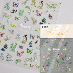 Red Azalea Rose Peony Crane Warbler Bird Fish Lily Chicken Rabbit Lobster Flower Retro Chinese Nail Art Sticker Decoration Decal (Online Order Only)
