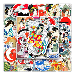 50Pcs Ancient Cartoon Waterproof Vinyl Stickers for Skateboard Snowboard Retro Decals (Online Order Only)