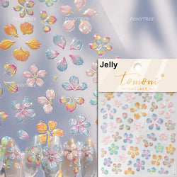 Antique Changle Flower Chrysanthemum Jade Pendant Feathers Green Leaf Adhesive Nail Art Stickers Flat Embossment Manicure Decals (Online Order Only)