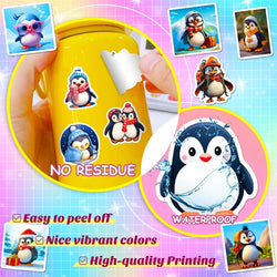 10/30/50PCS Cute Penguin PVC Sticker Aesthetic DIY Children's Decoration Scrapbooking Japan Stationery School Supplies for Kids (ONLINE ORDER ONLY)