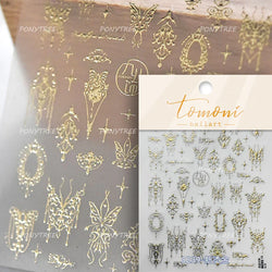 Shiny Butterfly Lace Line Bowknot Silk Ribbon Star Love Heart Fantasy Delicate Chic Adhesive Nail Art Stickers Manicure Decals (Online Order Only)