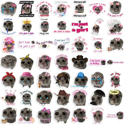 10/30/56PCS Kawaii Hamster Cartoon Stickers Cute Animal Meme Sticker DIY Luggage Laptop Phone Car Bike Skateboard Decal Kids Toy (ONLINE ORDER ONLY)