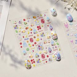 Colorful Swimsuit Bikini Fresh String Bag Vegetables Fruits Summer Beach Underwear Sunscreen Nail Art Stickers Manicure Decals (ONLINE ORDER ONLY)