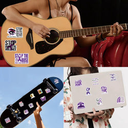 50Pcs Fight Domestic Violence Slogan Stickers Graffiti Personalized Decoration For Guitar Laptop Luggage DIY Waterproof Sticker (ONLINE ORDER ONLY)