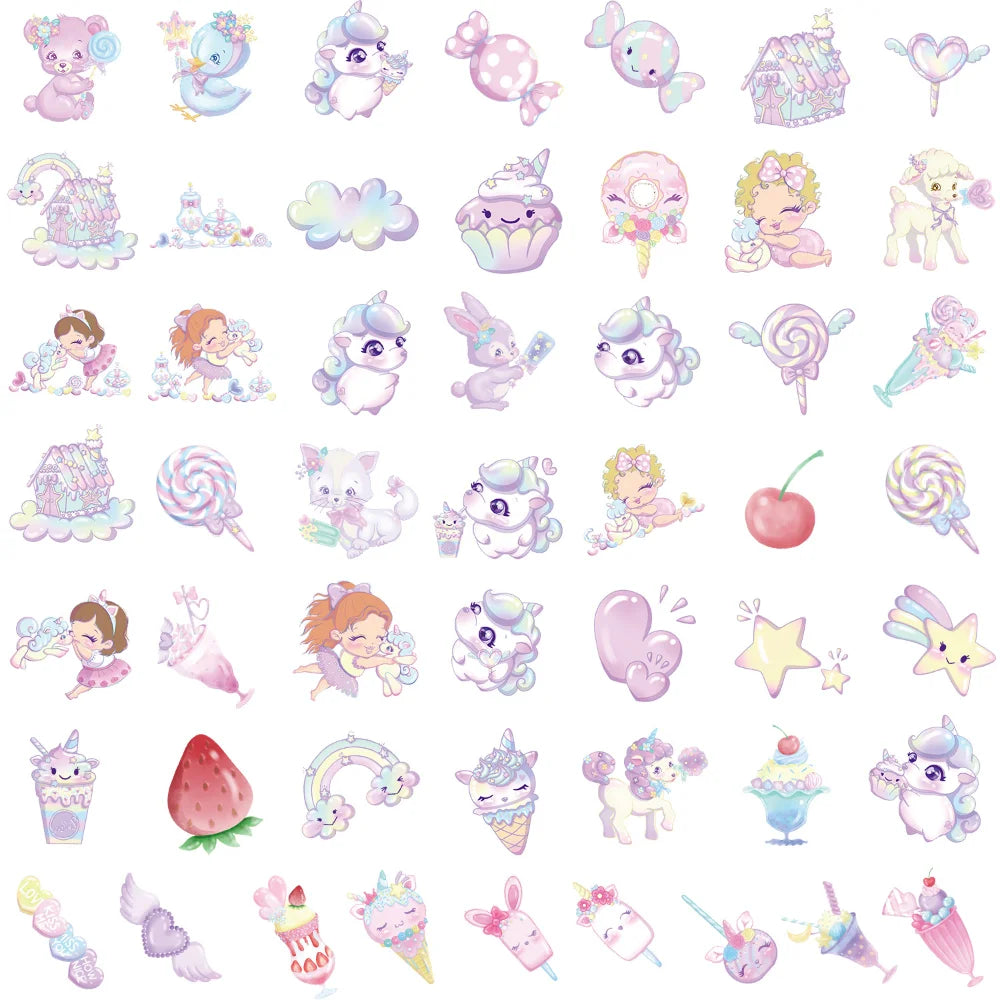 10/50Pcs Cute Cartoon Horse Stickers for Laptop Luggage Phone Car Scooter Funny Vinyl Decal for Kids Girl Children Gift (ONLINE ORDER ONLY)