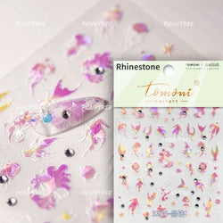 Halo Dyeing Ocean Shell Conch Starfish Pearl Love Heart Bowknot Jellyfish Adhesive Nail Art Stickers Manicure Decals Wholesale (ONLINE ORDER ONLY)