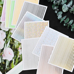 1Pc Laser Silver Gold Lines Stripe Nail Sticker Metal Strip Luxury Nails Slider Self Adhesive Slider Papers Transfer Stickers *& (Online Order Only)