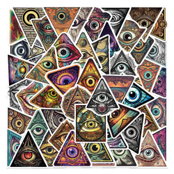 10/50Pcs Funny Cartoon Colorful All Seeing Eyes Graffiti Sticker for Luggage Skateboard Guitar Waterproof Creative Stickers (Online Order Only)
