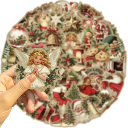 50pcs Retro Cute Santa Claus Christmas Cartoon Stickers Laptop Phone Scrapbook Suitcase Wall Sticker Kids Classics Toys (ONLINE ORDER ONLY)