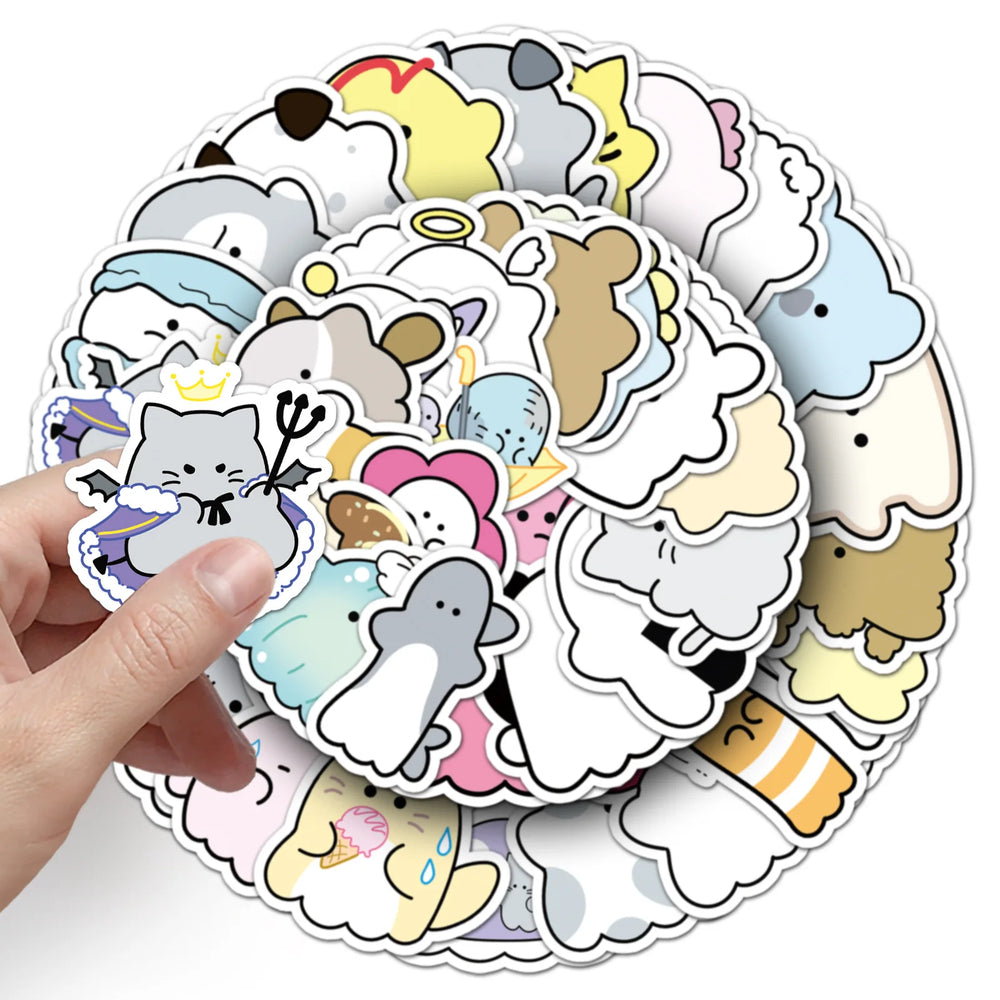 10/30/52PCS Kawaii Obakenu Stickers Cute Ghost Cartoon Sticker DIY Scrapbook Luggage Laptop Guitar Car Bike Skateboard Kids Toys (ONLINE ORDER ONLY)