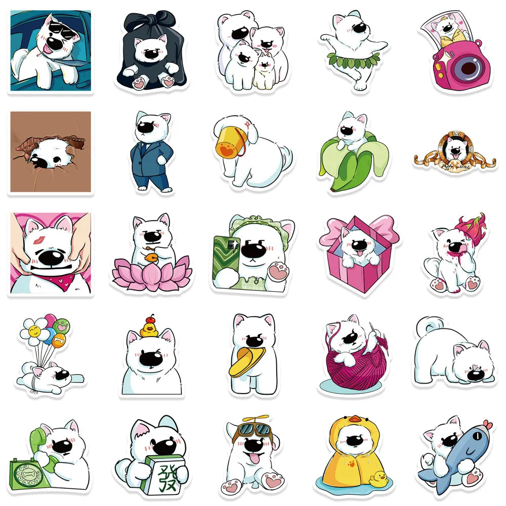 10/30/50PCS Kawaii Samoyed Dog Cartoon Stickers Cute Decals For Laptop Luggage Phone Notebook Bike DIY Decoration Sticker Toys (Online Order Only)