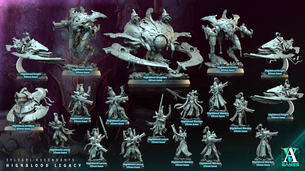 3D Printed Archvillain Games Highblood Strider Sylvari Ascendants Highblood Legacy Archvillain Society Vol XXXV 28 32mm D&D (Online Only)