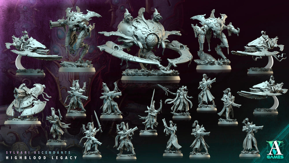 3D Printed Archvillain Games Highblood Strider Sylvari Ascendants Highblood Legacy Archvillain Society Vol XXXV 28 32mm D&D (Online Only)
