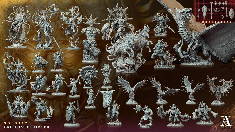 3D Printed Archvillain Games Solcurus Aspect of Sol Myr Solstice Ray of Sol Myr 28 32mm D&D (Online Only)