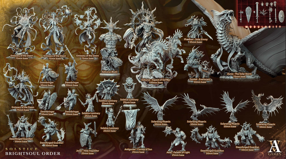 3D Printed Archvillain Games Dawnforged Guardian Solstice Ray of Sol Myr (Online Only)
