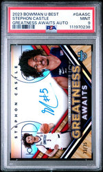Graded 2023 Bowman U Best Greatness Awaits Auto Stephon Castle #GAASC /75 Rookie RC Basketball Card PSA 9 Mint (ONLINE ORDER ONLY)