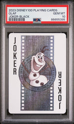 2023 DISNEY 100 PLAYING CARDS OLAF JOKER BLACK PSA 10 (Online Order Only)