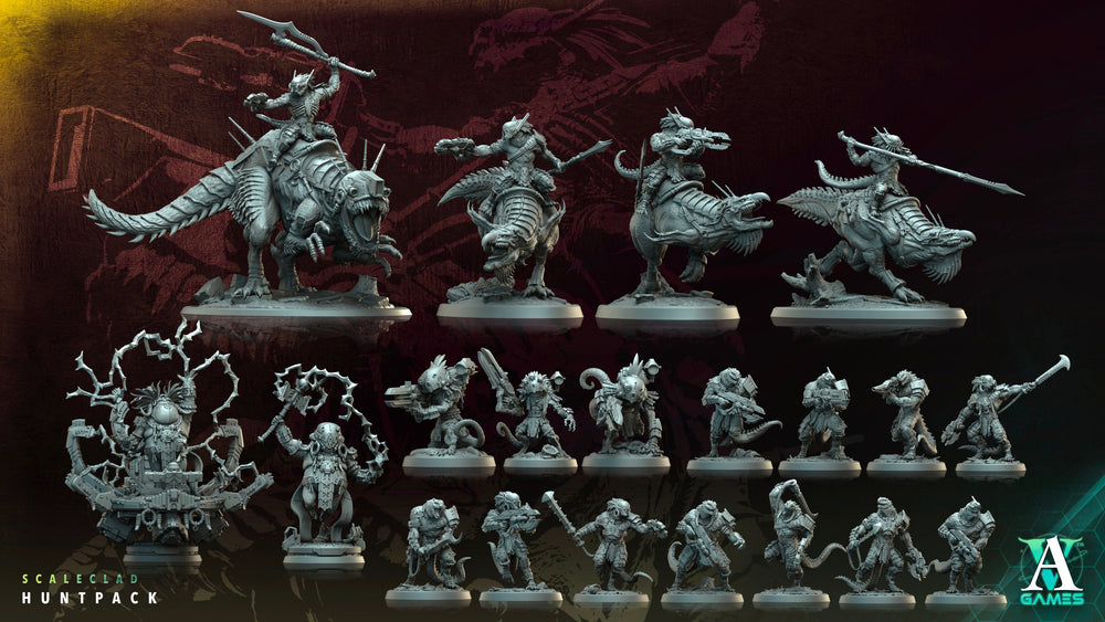 3D Printed Archvillain Games Scaleteller Scaleclad Huntpack 28 32mm D&D (Online Only)