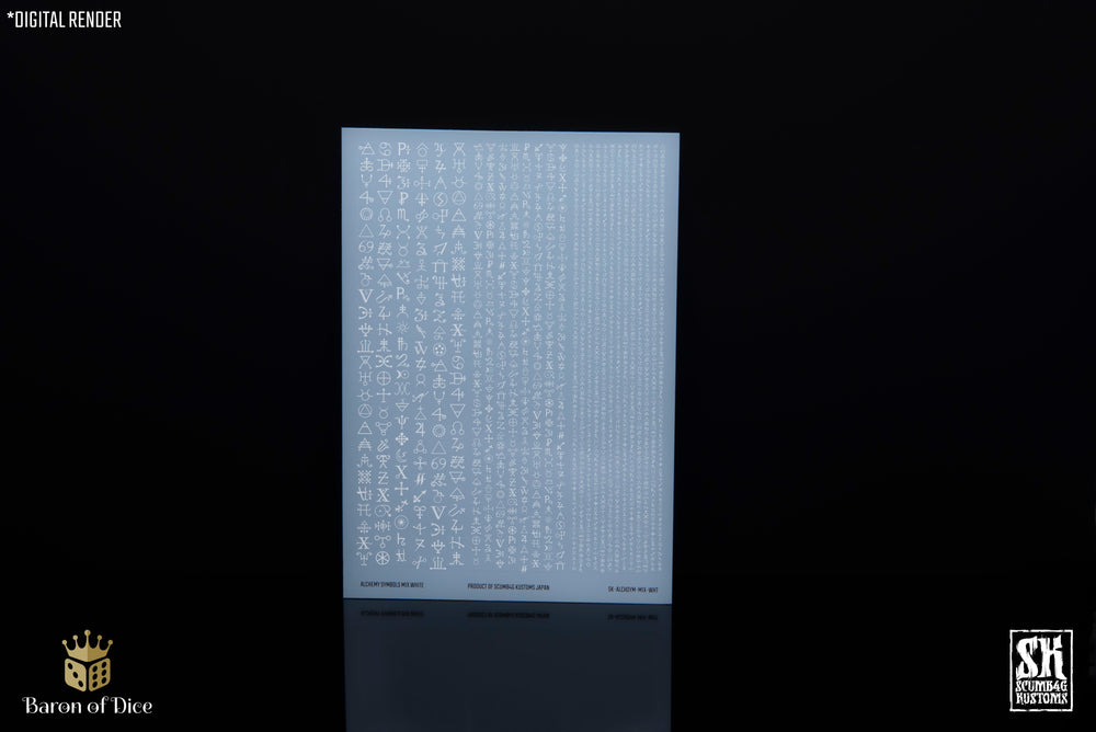 Alchemy Symbols | Waterslide Decals | Baron of Dice x Scumb4g Kustoms (ONLINE ORDER ONLY)