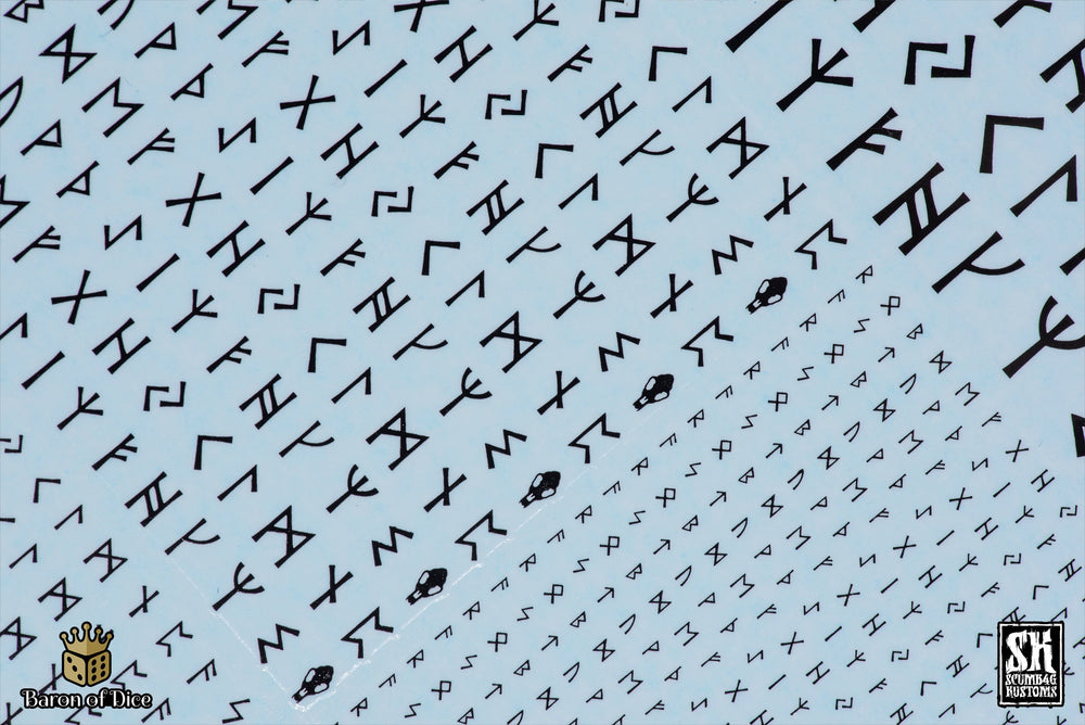 Nordic Runes A | Waterslide Decals | Baron of Dice x Scumb4g Kustoms (ONLINE ORDER ONLY)