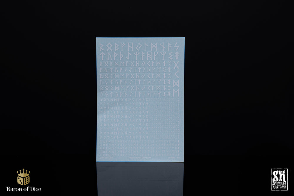 Nordic Runes A | Waterslide Decals | Baron of Dice x Scumb4g Kustoms (ONLINE ORDER ONLY)