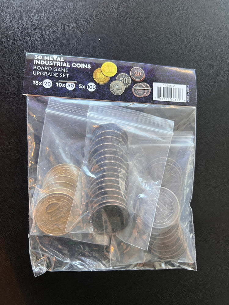 30 Metal Coin HIGH VALUE Board Game Upgrade Set (Industrial Coins) NEW!  - (ONLINE ORDER ONLY)