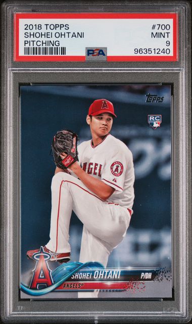 Graded 2018 Topps Shohei Ohtani #700 Pitching Rookie RC Baseball Card PSA 9 Mint (ONLINE ORDER ONLY)