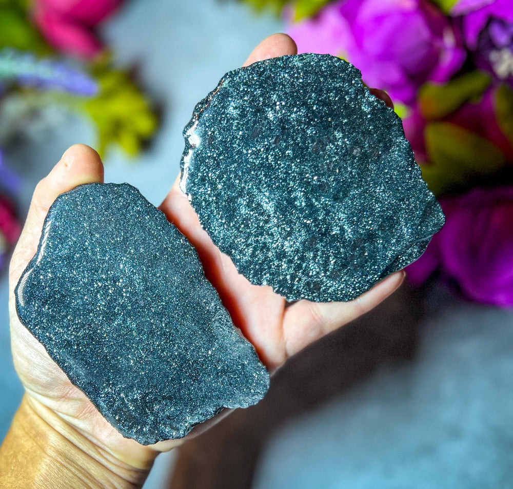 Specular Hematite Slabs, Specularite Shimmers and Sparkles! (ONLINE ORDER ONLY)