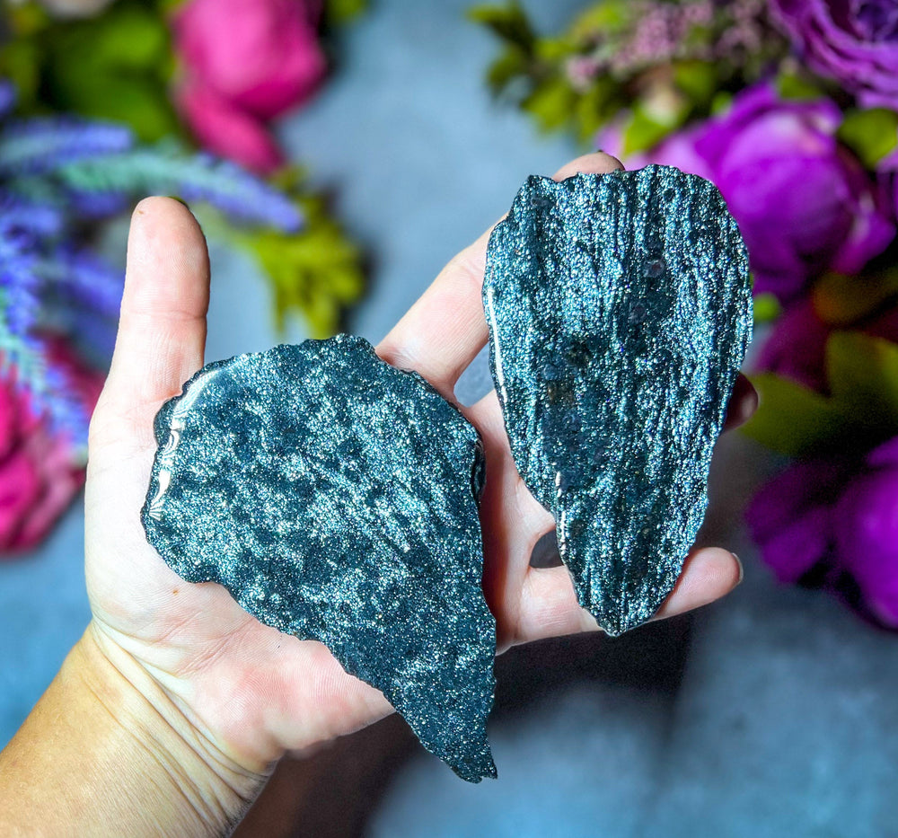 Specular Hematite Slabs, Specularite Shimmers and Sparkles! (ONLINE ORDER ONLY)