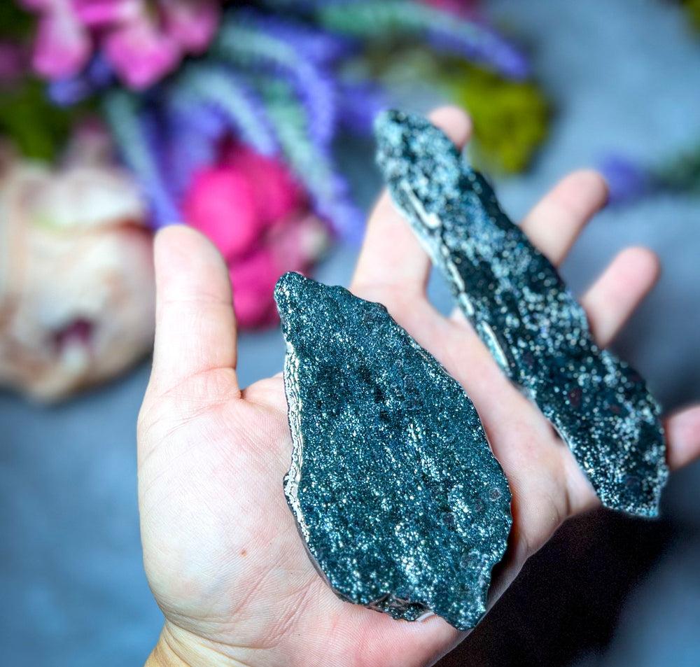 Specular Hematite Slabs, Specularite Shimmers and Sparkles! (ONLINE ORDER ONLY)