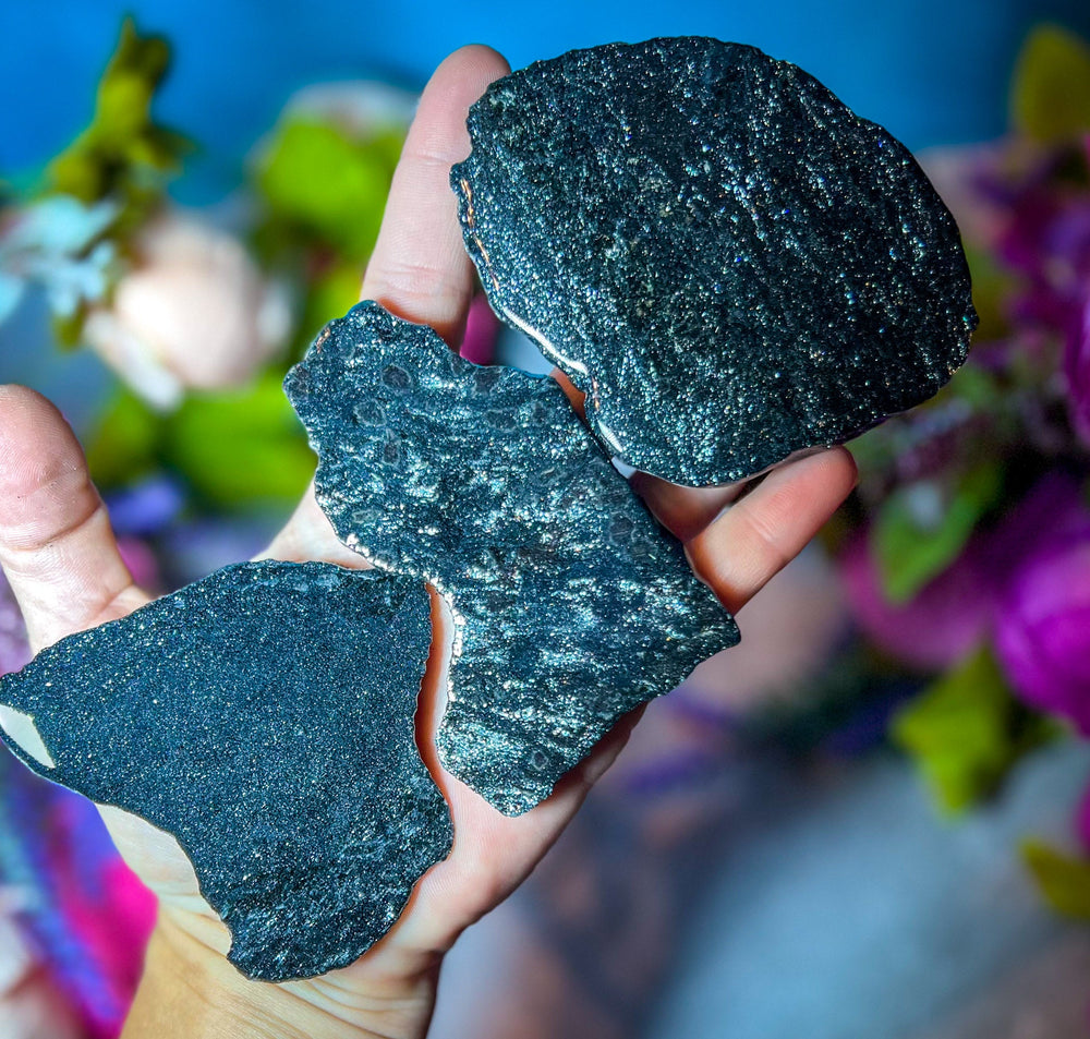 Specular Hematite Slabs, Specularite Shimmers and Sparkles! (ONLINE ORDER ONLY)
