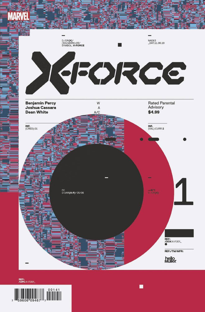 X-FORCE #1 1:10 Tom Muller DESIGN Variant DX (11/06/2019) MARVEL (ONLINE ORDER ONLY)