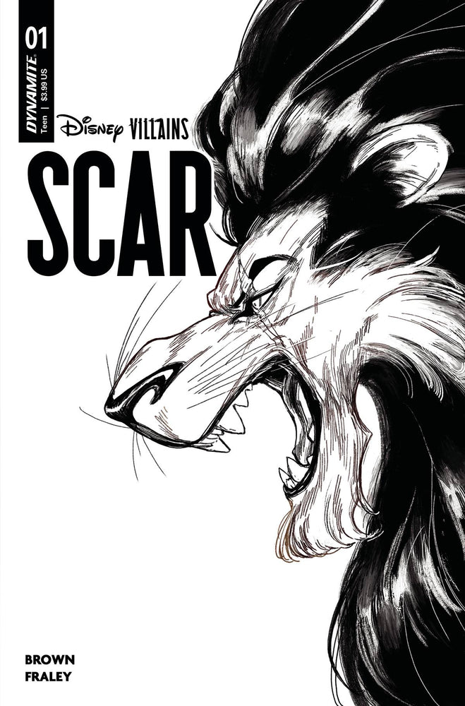 Disney Villains Scar #1 I 1:15 Jahnoy Lindsay B&W Variant (04/05/2023) Dynamite (ONLINE ORDER ONLY)