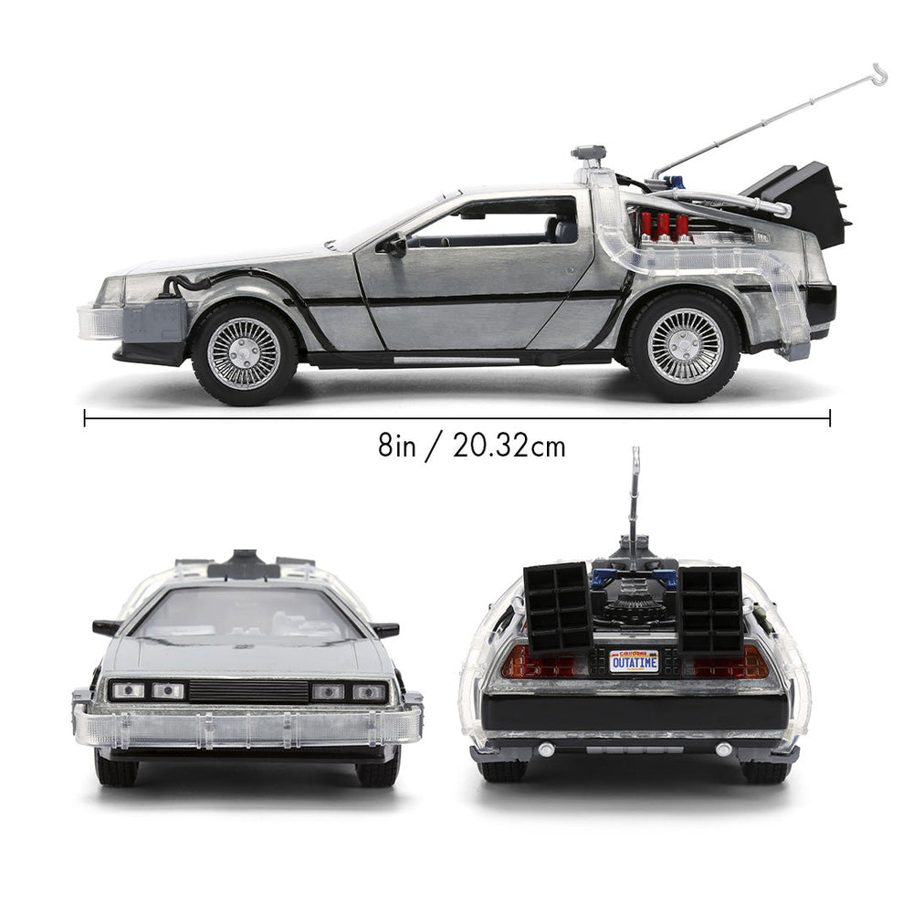 Back to the Future die-cast 1:24 scale 40th Anniversary "Hollywood Rides" light-up DeLorean Time Machine (ONLINE ORDER ONLY)