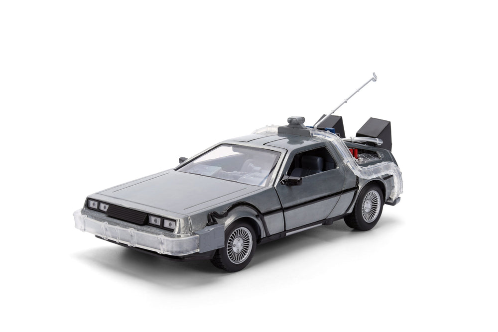 Back to the Future die-cast 1:24 scale 40th Anniversary "Hollywood Rides" light-up DeLorean Time Machine (ONLINE ORDER ONLY)