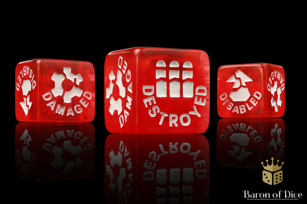 Red Vehicle Damage Dice - Legion Compatible (ONLINE ORDER ONLY)