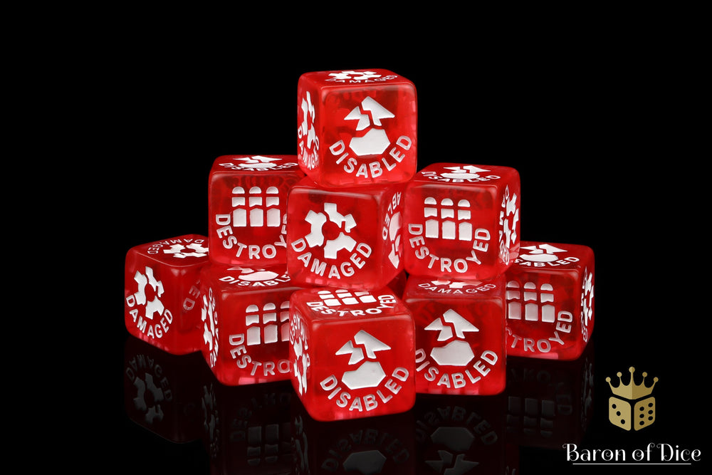 Red Vehicle Damage Dice - Legion Compatible (ONLINE ORDER ONLY)
