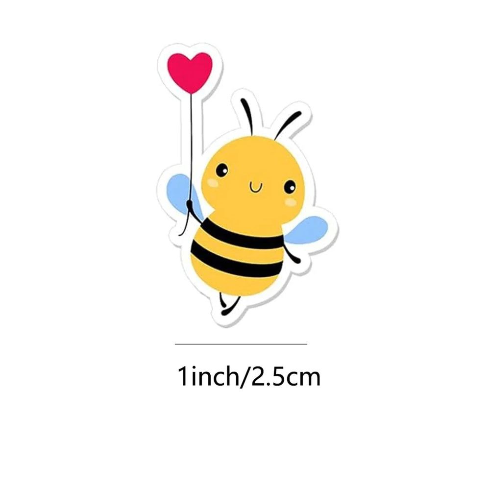 100-500pcs Cartoon Bee Stickers Cute Animal Sticker Waterproof Self-Adhesive Paper Mobile Rewards Sealing Label Decal Stationery (ONLINE ORDER ONLY)