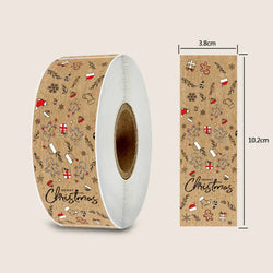 150pcs/roll Merry Christmas Stickers Kraft paper Christmas Gift Packaging Labels for Envelopes Cards Wrapping baking Decoration (ONLINE ORDER ONLY)
