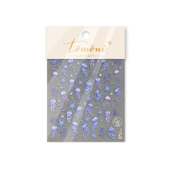 Jellyfish Schools of Fish Shoal Mermaid Tail Seahorse Dreamy Ocean Starfish Shell Coral Adhesive Nail Art Sticker Manicure Decal (ONLINE ORDER ONLY)