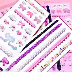 Korean ins Cream Bow Laser Decoration Stickers Diary Hand Account Idol Card DIY Scrapbooking Material Kawaii Stationery Sticker (ONLINE ORDER ONLY)