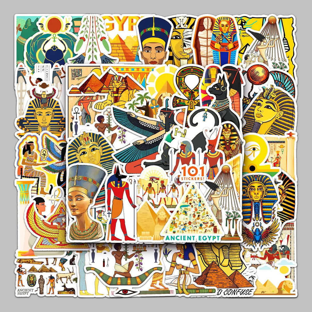 50pcs Egypt Pharaoh Graffiti Stickers for Helmet, Wall, Desktop Decoration (ONLINE ORDER ONLY)